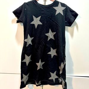 NUNUNU girls STAR t- dress black 2-3